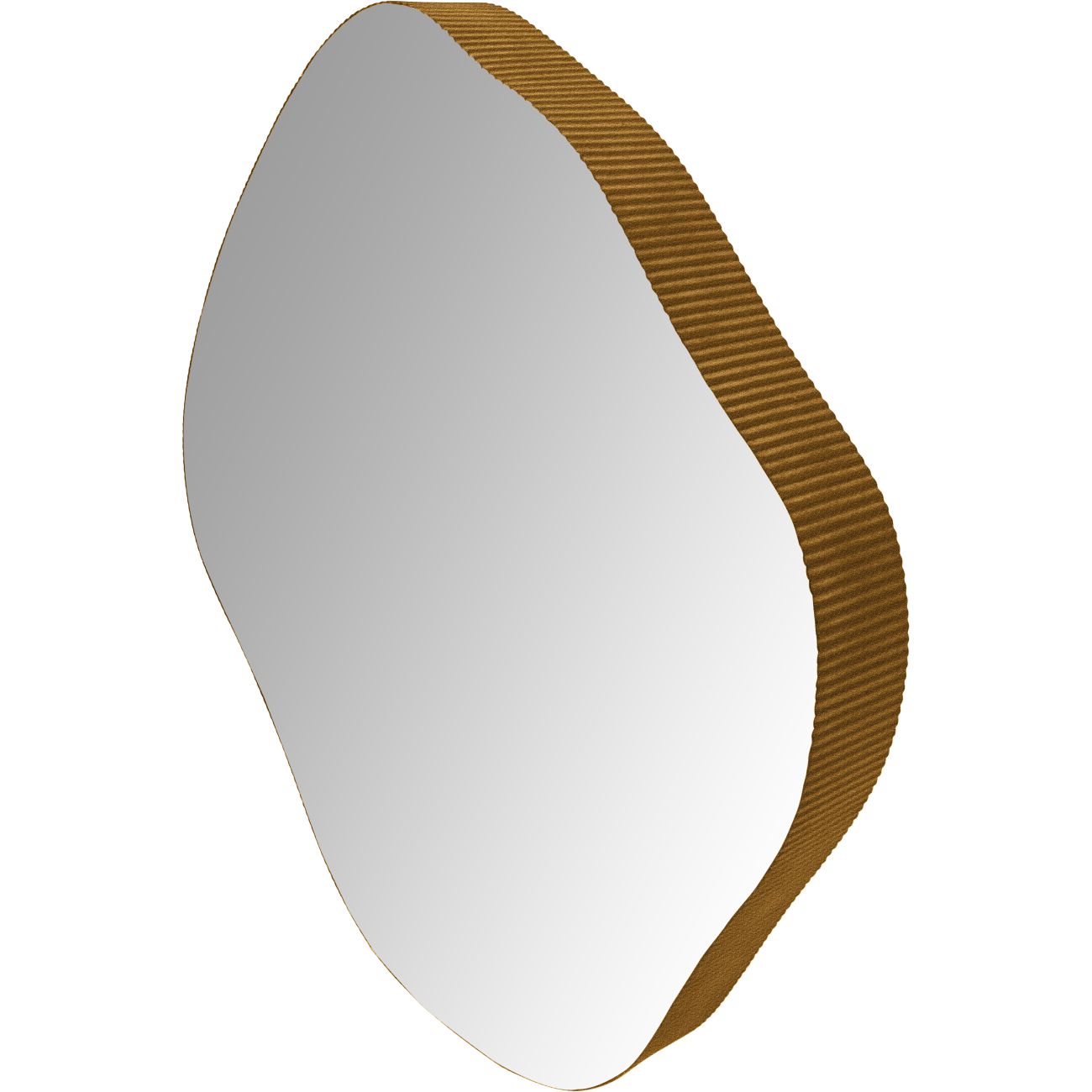 Organic Abstract Aged Champagne Finish Wall Mirror | Medium